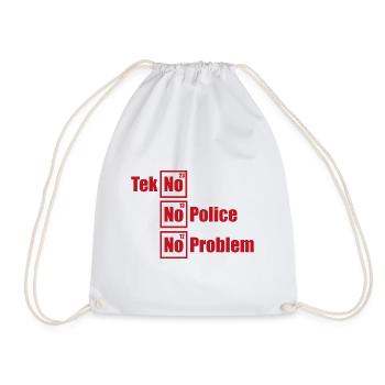 Tekno Techno No Police No Problem Raving - Sac de sport léger - blanc - Devant