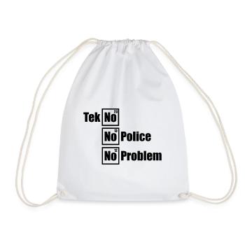 Tekno Techno No Police No Problem Raving - Sac de sport léger - blanc - Devant