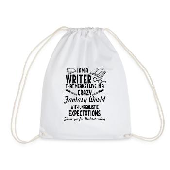 Writer Journalist Reporter Profession Gift - Drawstring Bag - white - Front
