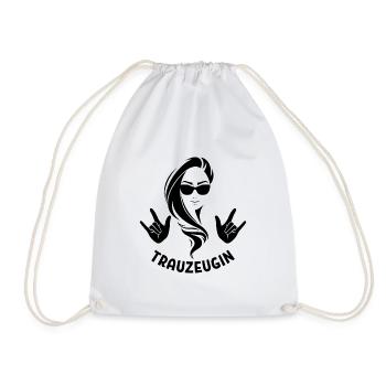Trauzeugin Braut Geschenk Hochzeit Paar Ehe - Turnbeutel - Weiß - Vorne