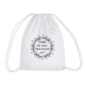 Trauzeugin Geschenk Braut Paar Hochzeit Ehe - Turnbeutel - Weiß - Vorne