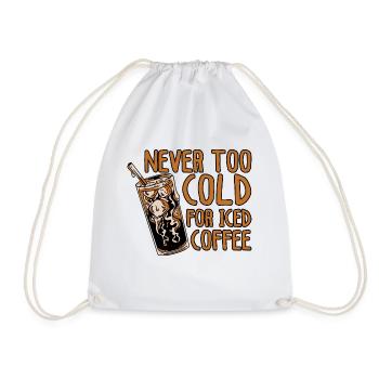 Never Too Cold For Iced Coffee 4 - Drawstring Bag - white - Front