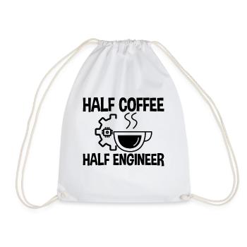 Half Coffee Half Engineer 2 - Drawstring Bag - white - Front