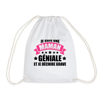 je suis une maman géniale et je déchire grave - Sac de sport léger - blanc - Devant