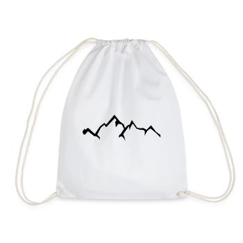 Bergpanorama Design Geschenkidee Alpen Detox - Turnbeutel - Weiß - Vorne