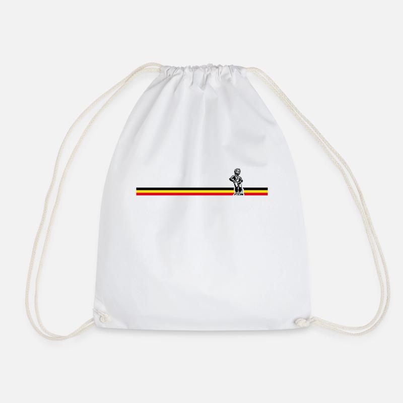 Belgium - Manneken-Pis - Drawstring Bag - white