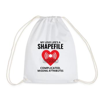 Shapefile GIS Analyst Humor Geospatial Tech - Drawstring Bag - white - Front