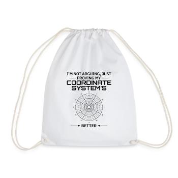 Coordinate System GIS Geodesy Surveying Map - Drawstring Bag - white - Front