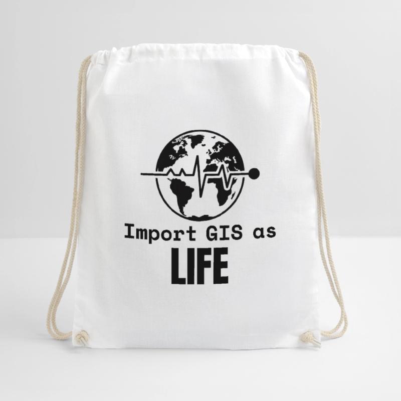 GIS Life Geospatial Mapping Data Analysis Drawstring Bag