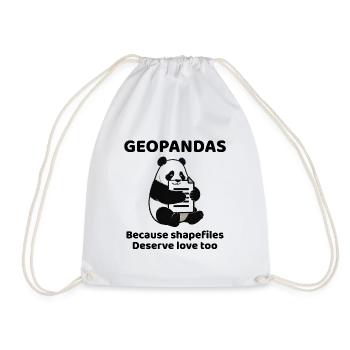 GeoPandas Shapefiles GIS Python Data Love - Sac de sport léger - blanc - Devant