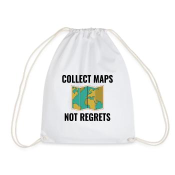 Collect Maps Not Regrets GIS Travel - Drawstring Bag - white - Front