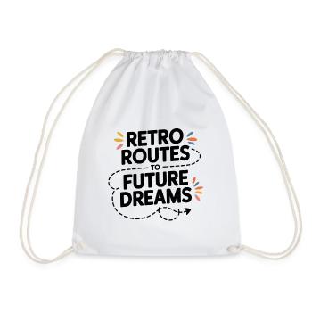 Retro Routes Future Dreams Compass Map - Drawstring Bag - white - Front