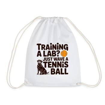Labrador entraînement balle de tennis chien drôle - Sac de sport léger - blanc - Devant