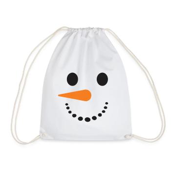 Schneemann Gesicht - Turnbeutel - Weiß - Vorne