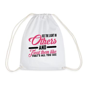 Voir la lumière chez les autres 3 - Sac de sport léger - blanc - Devant