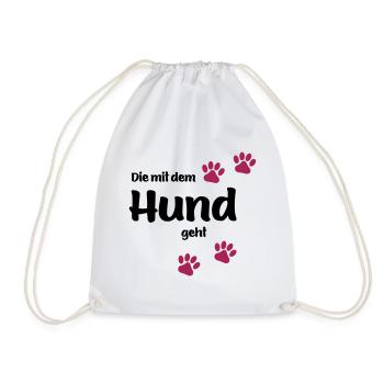 Die Mit Dem Hund Geht - Edition Colored Paw - Turnbeutel - Weiß - Vorne