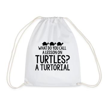 Comment appelez-vous une leçon sur les tortues, un tourtorial4 - Sac de sport léger - blanc - Devant