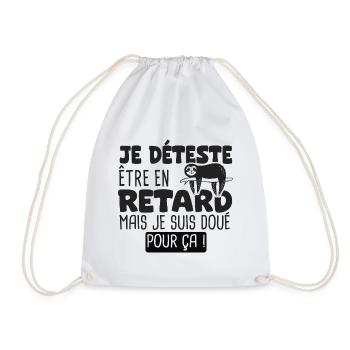 je deteste etre en retard mais doué pour ça - Sac de sport léger - blanc - Devant