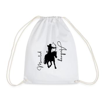 Mounted archer black - Drawstring Bag - white - Front