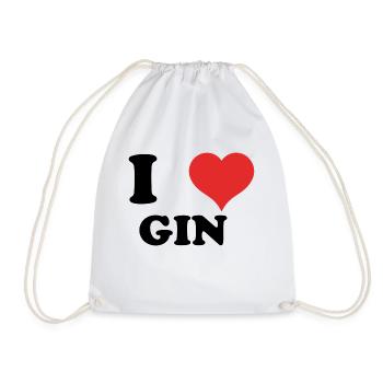 i love GIN - Drawstring Bag - white - Front