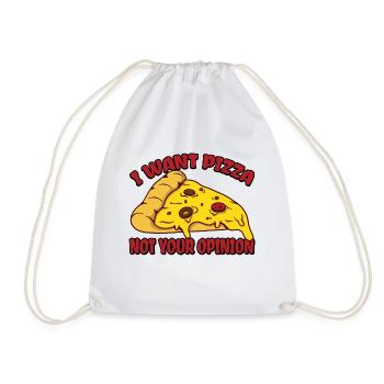 Je veux de la pizza, pas votre opinion 3 - Sac de sport léger - blanc - Devant