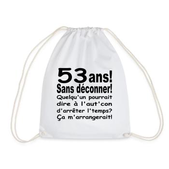 53 ans / anniversaire 53 ans / t-shirt 53 ans - Sac de sport léger - blanc - Devant