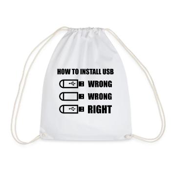 How To Install Usb - Turnbeutel - Weiß - Vorne