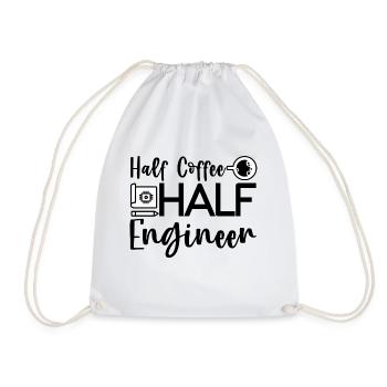 Half Coffee Half Engineer 4 - Drawstring Bag - white - Front