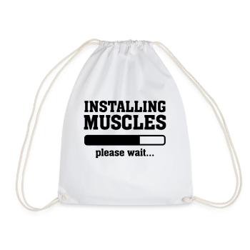 Installing Muscles - Drawstring Bag - white - Front