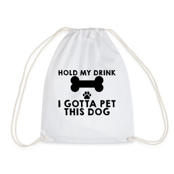 Tiens ma boisson, je dois caresser ce chien 4 - Sac de sport léger - blanc - Devant