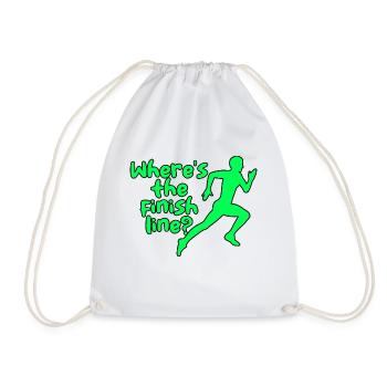Where's The Finish Line 4 - Drawstring Bag - white - Front
