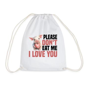 Please Don't Eat Me, I Love You 6 - Turnbeutel - Weiß - Vorne