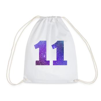 Number 11 galaxy - Drawstring Bag - white - Front