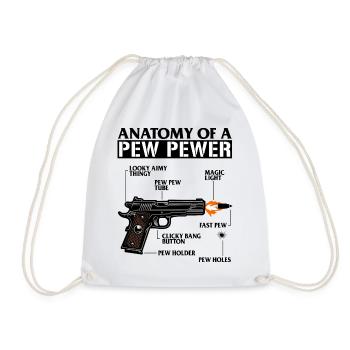 Gun Anatomy Graphic - Drawstring Bag - white - Front