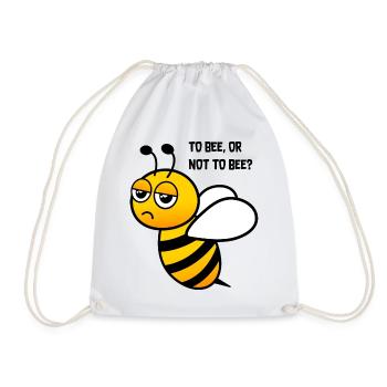 Bee Confused Funny Graphic - Drawstring Bag - white - Front