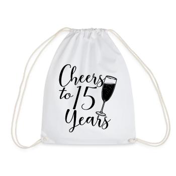 15e anniversaire Hommes Femmes Anniversaire 15 ans - Sac de sport léger - blanc - Devant