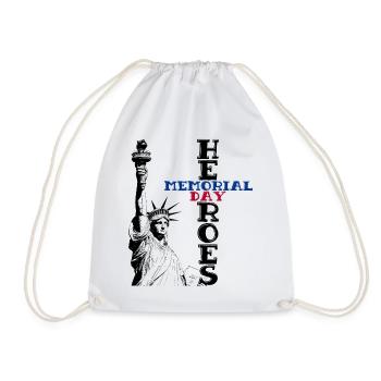 Memorial Day heroes - Drawstring Bag - white - Front