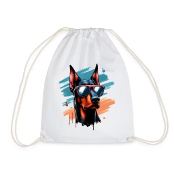 Doberman Pischer The Model - Drawstring Bag - white - Front