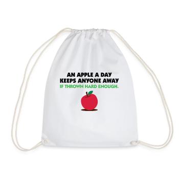 An apple a day keeps everyone away! - Drawstring Bag - white - Front