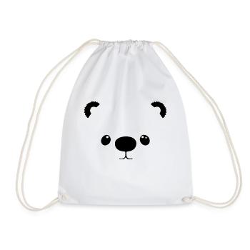 Cute Bear - Drawstring Bag - white - Front