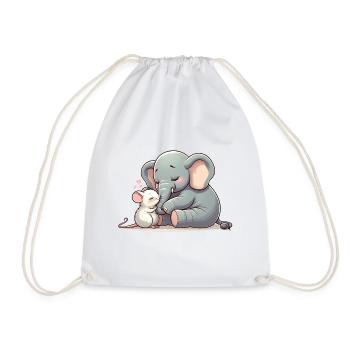 Câlins d’éléphant et de souris amoureux - Sac de sport léger - blanc - Devant