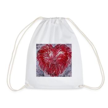 "A Heart Carried by Freedom" by Martina Eßer - Drawstring Bag - white - Front