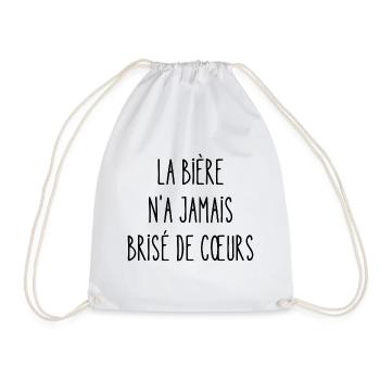 la bière n'a jamais brisé de coeurs - Sac de sport léger - blanc - Devant
