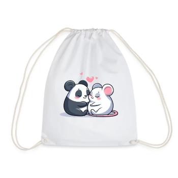 Câlins Panda Et Souris Amoureux - Sac de sport léger - blanc - Devant