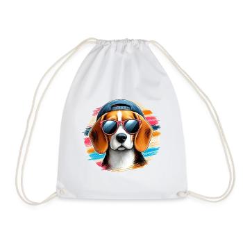 Beagle Der Gangster - Turnbeutel - Weiß - Vorne