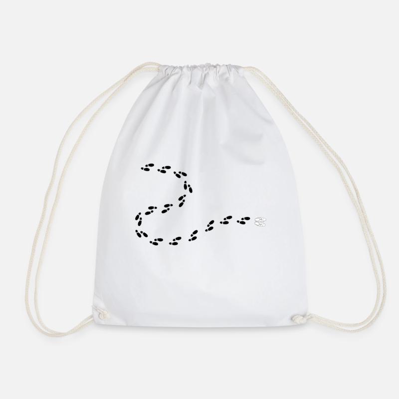 Footprints - Drawstring Bag - white