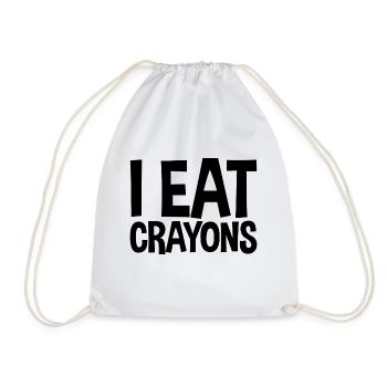 I Eat Crayons - Drawstring Bag - white - Front