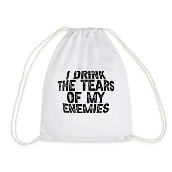 I Drink The Tears Of My Enemies 3 - Drawstring Bag - white - Front