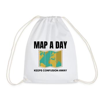 World Map GIS Cartography Earth Geography - Drawstring Bag - white - Front