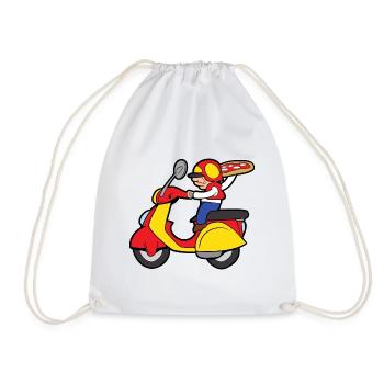 Pizza delivery delivery baker pizzeria - Drawstring Bag - white - Front